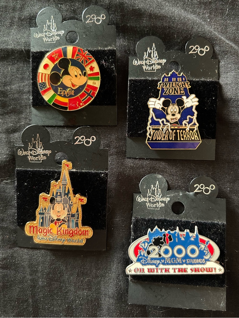 Walt Disney World 2000 Collectible Pin Lot - Mickey & Park Icons - Multicolor